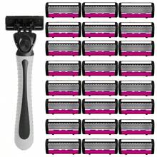 6-Layer Manual Razor Set, Includes 2 Handles And 30 Blades, Ultra-Sharp High-Density Blades, Ergonomic Grip, Smooth And Non-Irritating, Luxury Grooming - Safety Tazor + Blade - View 10
