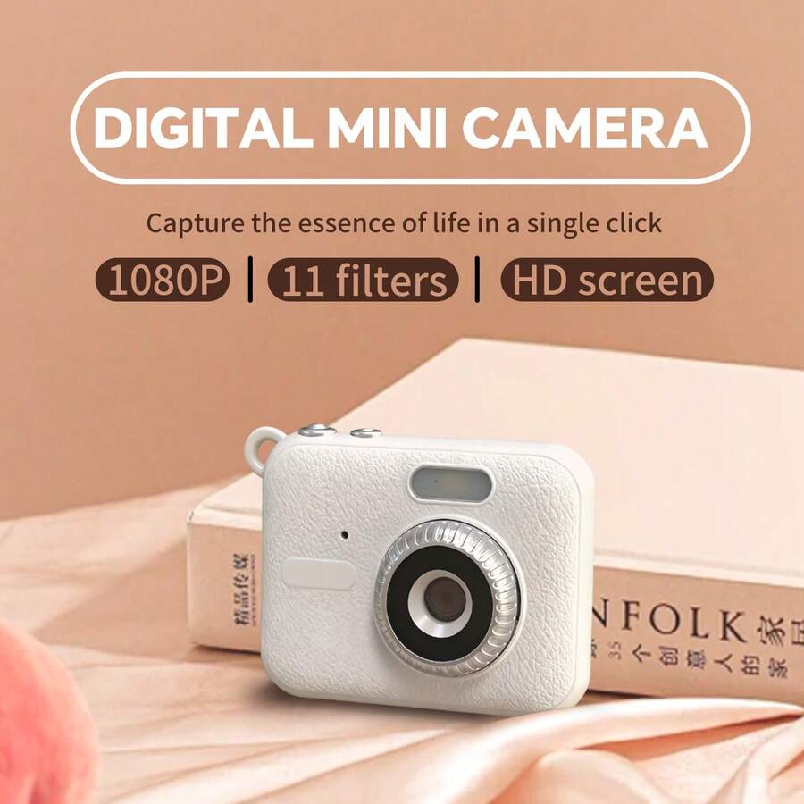 Mini Retro 1080p HD Digital Camera, Neck-Worn Portable With Display, Compact Camera180mAh - View 1