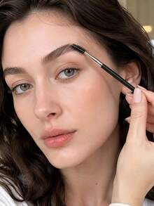 4pcs/Set 3-Head Eyebrow Grooming Comb And Mascara Brush. This Dual-Head Beauty Tool Features Three Different Brush Heads For Grooming Eyebrows, Removing Mascara Clumps, And Shaping And Refining Eyebrow Shape. - Multicolor - View 5