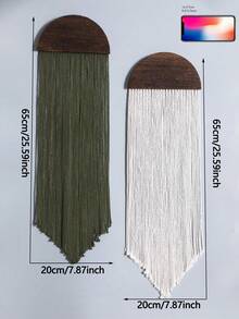1 pieza/2 piezas Colgante de pared con borlas estilo bohemio, decoración de pared con forma de media luna, decoración de pared con borlas verde oliva y blanco, decoración de estilo rústico para sala de estar, decoración de pared para dormitorio, colgante de pared estilo bohemio chic, bandera de pared con borlas reutilizable, decoración del hogar minimalista, tapiz estilo bohemio, decoración de pared con borlas - Multicolor - Ver 16