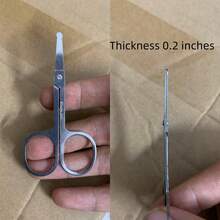 1/2件裝 安全圓頭不鏽鋼鼻毛剪 - 專業面部毛髮修剪工具，適用於眉毛、鼻子、鬍鬚和耳朵 - 左右手通用，男女皆宜，美髮必需品 | 人體工學手柄 | 耐用剪刀（薄款設計，專為鼻毛和細毛設計，不適用於頭髮） - 彩色 - 查看 2