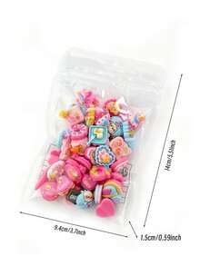 50 pezzi Charms 3D per arte di unghie a forma di torta dolce, mix di dessert rosa e caramelle in resina con strass, decorazioni kawaii carine per unghie, accessori fai-da-te per manicure, stile casuale - Multicolore - Visualizzare 9