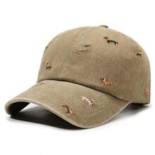 Gorra de béisbol lavada primavera/otoño nueva moda bordado de cachorro parte superior suave estilo calle vintage desgastado - Multicolor - Ver 14