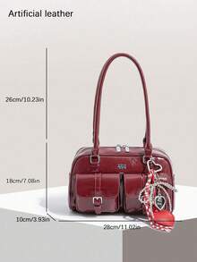 New Bread Knot Multi-Pocket Underarm Bag, Fashionable Beautiful Tones, High Cost-Performance Vintage Minimalist Elegant Ladies' Shoulder Bag, Versatile For Daily, Commuting, Shopping - Red - View 4