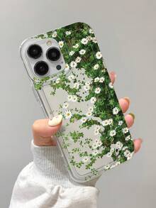 White Daisy Semi-Closed Transparent Anti-Drop Phone Case, Minimalist Ins Style Spring Outfit Phone Case, Suitable For Daily Use, Enhanced Scratch-Resistant Apple Smartphone Protective Case, Compatible With IPhone 15/15pro/15plus/15promax/16/16pro/16promax/17/17pro/17promax//16/15/14 Plus/13/12/11/&A15/A23/A24/A32/A33/A52S/A54/A56/A34/A35/A36/A26/22/S23/S23Plus/S24/S24Ultra/S25/S26/S26 Plus/S26 Ultra - Clear - View 3
