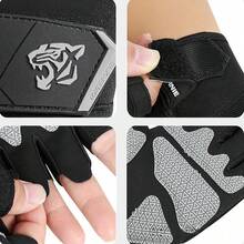 Guanti da fitness a mezza dita in silicone ad alta elasticità antiscivolo, unisex, traspiranti, assorbenti del sudore, resistenti all'usura, ammortizzanti, adatti per sollevamento pesi/ciclismo all'aperto/yoga/sport in palestra, protezione del palmo - A - Visualizzare 4