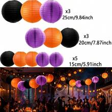 11pcs/Set Pink & Orange Paper Lanterns, Mixed Sizes, Including Rose Red, Light Pink And Orange Colors, Suitable For Floral Themed Parties In Different Seasons, Great For Birthday, Bridal Shower, Wedding Decorations - Mixed Colors - View 14