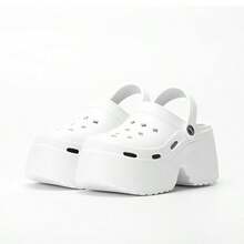 Zapatos de Jardín con Suela Gruesa para Mujer Primavera 2026, Zapatos de Verano para Exterior, Moda, Fiesta, Reunión, Todas las Estaciones, Zapatos de Playa EVA con Diseño de Dibujos Animados Lindos, Antideslizantes y Anti-Olor - Beis - Ver 2
