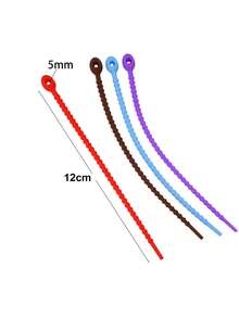 20pcs 12cm Reusable Silicone Cable Ties - Self-Locking Cable Organizer & DIY Keychain Pendant, Suitable For Data Cables, Earphones - 12cm Silicone Nylon Strap - View 6
