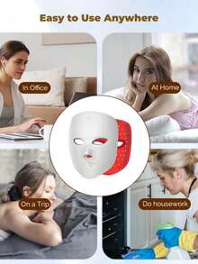 7-In-1 Facial Care Beauty Device, 7-Color LED Facial Care Tool, Automatic Cycling Facial Care Instrument, 7 Working Modes, Designed For Facial Beauty, Built-In 400mAh Rechargeable Battery, Fragrance-Free Portable + Adjustable Elastic Band, Suitable For Home And Travel, Perfect Gift For Mother And Friends - Multicolor - View 8
