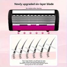 6-Layer Manual Razor Set, Includes 2 Handles And 30 Blades, Ultra-Sharp High-Density Blades, Ergonomic Grip, Smooth And Non-Irritating, Luxury Grooming - Safety Tazor + Blade - View 3