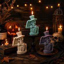 Skeleton Man Silicone Candle Mold Halloween Skull Mold DIY Craft Mold Gothic Horror Resin Wax Mold For Handmade Candle Making Supplies - Skull - View 9