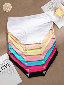 7pcs/Pack Women's High Elasticity Soft Breathable Low-Rise Underwear Panties - Multicolor - View 15