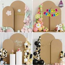 Khaki Arch Backdrop, 5ft, 6ft, 6.6ft, 7.2ft Wedding Arch Cover 2 Panels Spandex Fabric Arch Backdrop Dome Arch Backdrop Fabric Suitable For Birthday Party Wedding Arch Frame Decoration (Arch Frame Not Included, Fabric Backdrop Only) - Khaki - View 4