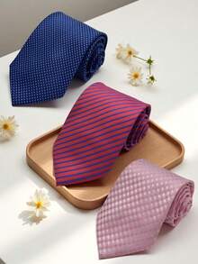 1 pièce Cravate rayée pour hommes, haute densité 1200 aiguilles, style business décontracté formel haut de gamme, convient pour les mariages, les fêtes, les événements scolaires, le port quotidien - Multicolore - Voir 2