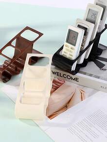 1pc-4 Compartment Remote Control Storage Rack, Creative Desktop Organizer, Plastic Remote Control Dedicated Storage Holder, Convenient Access "Multi-Compartment Remote Control Storage Rack - Creative Desktop Organizer, Home Use, Durable Plastic". Media Storage - Multicolor - View 6