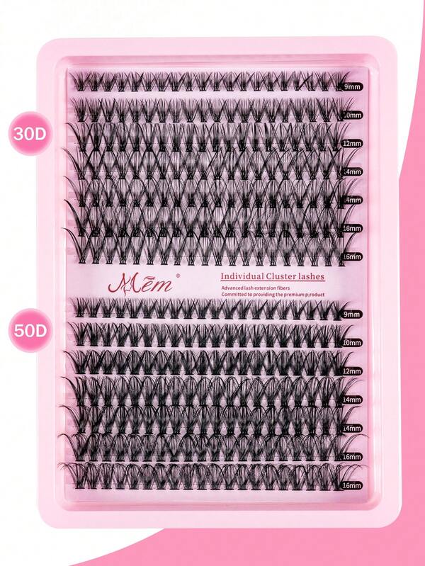 30D+50D Natural-Looking Single-Strand False Eyelashes, 9-16mm Mixed Length, 14 Rows/280 Pieces, Waterproof, Voluminous & Curled, Snug Fit To Eyes, Long-Lasting 3D Effect, Suitable For Light To Heavy Makeup, Daily Or Occasion Wear