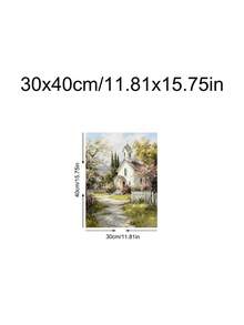 1pc Vintage Farmhouse Church Canvas Print, Rustic Wildflowers Meadow Wall Decor, Ideal Gift,Suitable For Bedroom,Living Room,Office, Kitchen,Wall Arts,Wall Decor,Home Decor,Room Decor,Canvas Wall Art,Posters, Wall Art With Frame, Optional Frame ﻿ - 1PCS - View 17