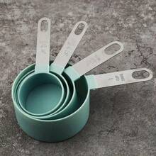 8Pcs Measuring Cups And Spoons Set, Kitchen Baking Measuring Tools For Flour & Liquids, Ml And Cup Units - Mint Blue - View 4