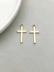 10pcs Stainless Steel Cross Pendant Charms, Suitable For DIY Jewelry Making. - Pendants - View 3