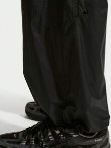 Nike Men's Embroidered Versatile Loose Fit Sports Long Pants For Running, Hiking And Travel - Black - View 4