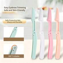 3/6pcs Folding , Folding Eyebrow Shaver, Anti-Scratch For Women, Beginner Set, Design, Professional , Suitable For Beginners - Multicolor - View 2