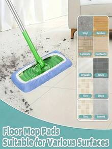 Extra Large (Mop Not Included) Reusable Microfiber Mop Pads, Microfiber Cleaning Mop Replacement Pad,Flat Mop Replacement Cloth Cover Mop,Super Absorbent Reusable Mop Pad, Compatible With XL Mop, Dry And Wet Wiping | Connector Pad | Cleaning Cloth, - Multicolor - View 7