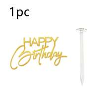1件/3件/5件 金色/銀色/黑色 壓克力生日快樂蛋糕裝飾插牌，適用生日派對 DIY 蛋糕甜點烘焙裝飾用品 - 彩色 - 查看 9