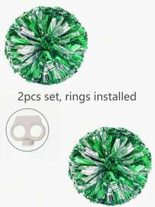2pcs Cheerleading Pom Poms, Bright Color, Thickened And Denser, With Buckle Ring, More Durable, Suitable For Cheerleading Dance Competitions, Cheerleading Parties, Fancy Cheerleading Dance And Other Occasions - Multicolor - View 10