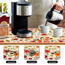 1pc Dish Drying Mat, Coffee Machine Mat, Full Print Colorful Floral Pattern, Excellent Water Absorption, Suitable For Dining Table, Cafe And Other Scenes, Can Be Used To Place Dishes And Drain Water, Home Gift, Countertop, Dining Table Decoration - XYLSD-599 - View 10