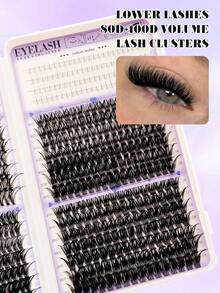 Asiteo 646pcs D-Curl Large Capacity False Eyelash Book, Lower Lashes + Pointed Lashes + 40D + 60D + 80D + 100D Lashes, Suitable For Daily Style Eye Makeup, Cluster Lashes, Lower Lashes, Bottom Eyelashes, Lashes With Pointed Tips And Bottoms, Pointed Lashes - D - View 3