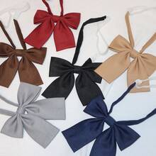 Women's Classic Solid Color Knotless Tie, JK Style Teamwork Neckwear, Girls Student Cute Bow Tie, Preppy Style Teenager Necktie - Multicolor - View 2