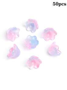 50pcs 7*12mm Orchid Shaped Glass Beads, DIY Jewelry Accessories Materials For Bracelet - Lily Of the Valley Loose Beads - View 9
