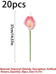 1/5/10/20入 34cm 人造深粉色馬蹄蘭，逼真觸感漸層色裝飾花束，適用於居家裝飾、情人節禮物、飯店、派對、婚禮、桌面佈置 - 深粉紅馬蹄蓮 - 查看 11