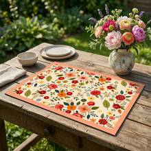 1pc Dish Drying Mat, Coffee Machine Mat, Full Print Colorful Floral Pattern, Excellent Water Absorption, Suitable For Dining Table, Cafe And Other Scenes, Can Be Used To Place Dishes And Drain Water, Home Gift, Countertop, Dining Table Decoration - XYLSD-599 - View 4
