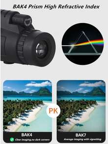 1pc 40X60 High-Definition Monocular Telescope With Manual Focus - 60X Magnification And 40mm Large Objective Lens, Suitable For Bird Watching, Camping, Hiking, Sports, Travel - Compact Portable Design, Durable Construction, Ideal Gift - Multicolor - View 2