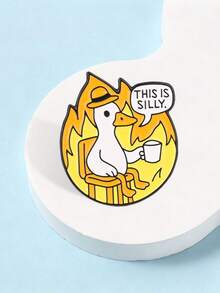 Limited-Edition English Slogan Charm Set - CELL-FIE. Features Cute Animal Accessories Such As Cells, Tired Unicorns, And Funny Flame Ducks. - Multicolor - View 9
