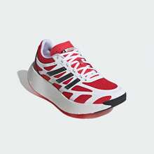 Adidas 春夏款網布輕量舒適中性情侶厚底跑步運動休閒鞋 JI0308 - 白/純寶石紅/一號黑 - 查看 5