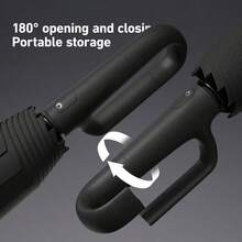 Fully Automatic Extra Large Wind-Resistant Sun & Rain Dual-Use Business Umbrella Auto Open Close Folding Umbrella With Hook Handle, Portable Wind-Resistant Hangable Umbrella, Sun Rain Dual-Use Travel Umbrella For Outdoor Daily Use - Multicolor - View 6
