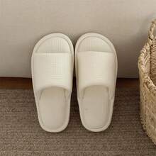 XIXITIAO Minimalist Waffle Knit House Slippers, Comfortable Neutral Casual Japanese Style, Suitable For Home/Bedroom/Office - White - View 12