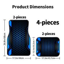 4pcs Car Floor Mats - 2D Flat Printing - Creative Pattern - Car Floor Mats With Tech-Inspired Border Structure Print, Front And Rear Row Floor Mats, Car Interior Accessories Floor Mats, Suitable For Front And Rear Row Seats Car Accessories - Floor Mats - View 4
