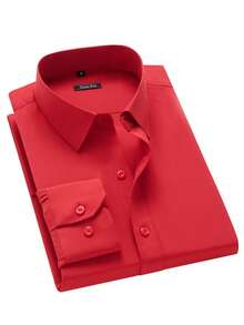 Rand paul Men's Microfiber Cotton Shirt - Comfortable And Stylish Slim Fit - 紅色 - 查看 2