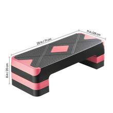 Aerobic Exercise Platform 71 X 28 Cm, Height Adjustable Training Platform With 4 Risers, Non-Slip Bench, 250 Kg Support For Home Gym, Cardio, Strength, Red - Red - View 11