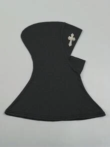 1pc High Quality Cross Rhinestone Muslim Women Elegant Headscarf, Versatile Style Suitable For Daily Casual Outings - Black - View 5