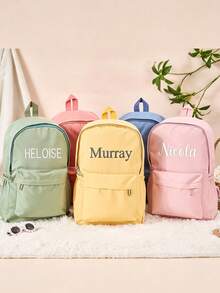 Customized Name Backpack - Personalized Travel Backpack, Customizable Name, Lightweight Daily Bag, Customizable Text, Customized Name Backpack, Personalized Travel Bag, Embroidered Backpack Gift, Lightweight Daily Bag, Customized Text Backpack - Multicolor - View 9