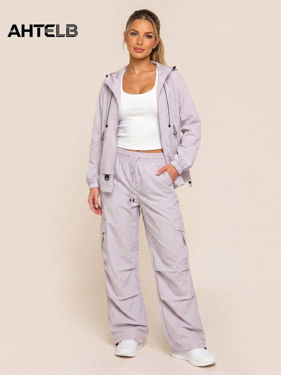 AHTELB Summer Sun Protection Clothing, Skin Jacket, Women's Outdoor Top, Ice Silk Sun Protection Long Pants Sports - Mauve Purple - View 1