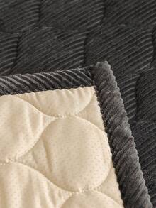 1pc Geometric 3D Solid Color Corduroy Quilted Sofa Cushion, Minimalist Style, Non-Slip Back, Pet-Friendly, Soft Multi-Functional Anti-Dirt Anti-Dust, Holiday Decor Sofa Cushion, Backrest Cover Armrest Cover Universal, All-Season Sofa Cover - Dark Grey - View 8