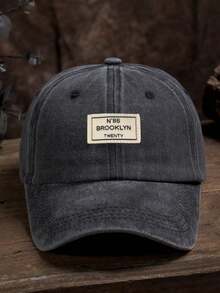 1pc Unisex Dark Gray Outdoor Fashion Washed Baseball Cap With Adjustable Strap - Dark Grey - View 5