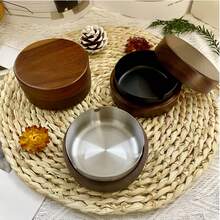 1/2/3件創意實木圓形帶蓋菸灰缸，防風防塵，極簡木製菸灰缸，適用於汽車/客廳/辦公室 - 煙灰缸 - 查看 3