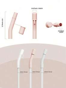 1件/3件/4件/6件 矽膠加長吸管蓋，適用30盎司與40盎司杯子，10mm矽膠吸管帽，可重複使用吸管套，防塵吸管蓋，簡約吸管蓋，杯子配件 - 彩色 - 查看 3